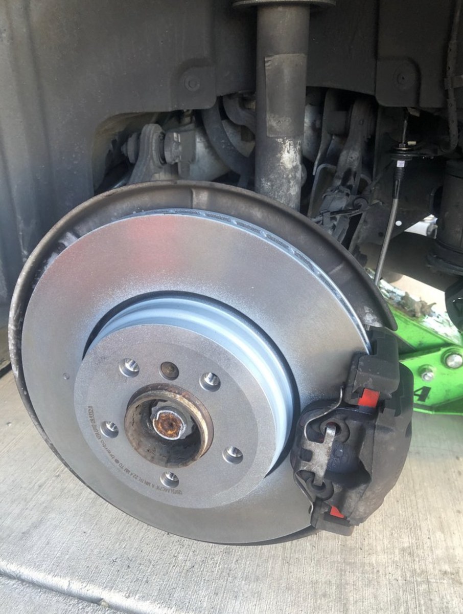 New brake rotor installed by a Midland mobile mechanic